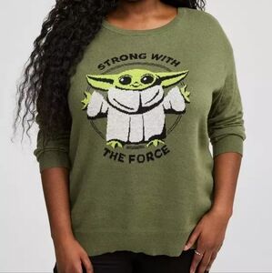 Torrid Lucas Grogu Crossback Pullover Sweater